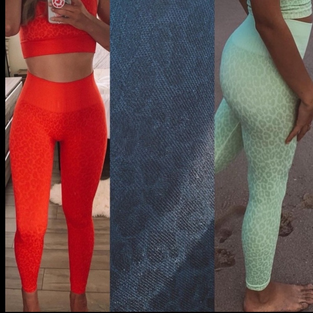NEW BUNDLE of 3 Pair Lele Active Dunes Leggings in Leopard Amplify Align Booty